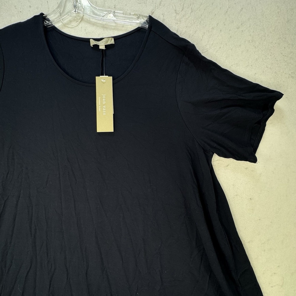 NEW $88 Joan Vass Plus Size 2X Stretch Jersey Knit Swing Dress Blue Flowey - Picture 9 of 9